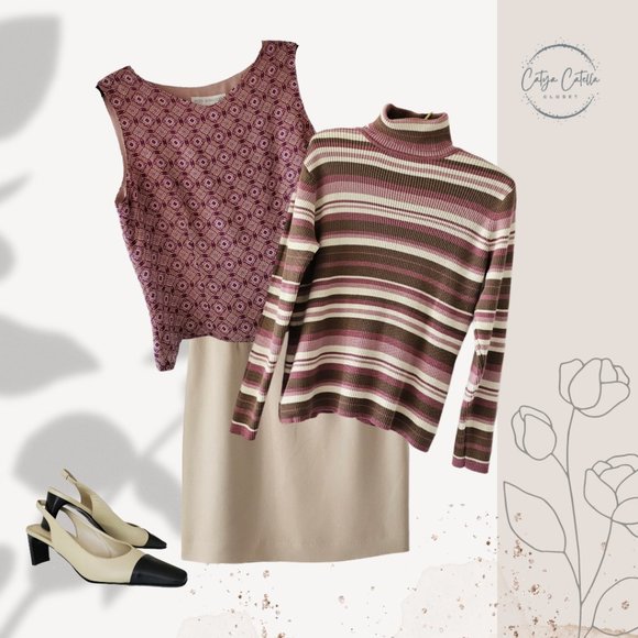 Petite Sophisticate Vintage Pencil Suit Skirt | NWT | 10P | Bone/Cream - Picture 7 of 16